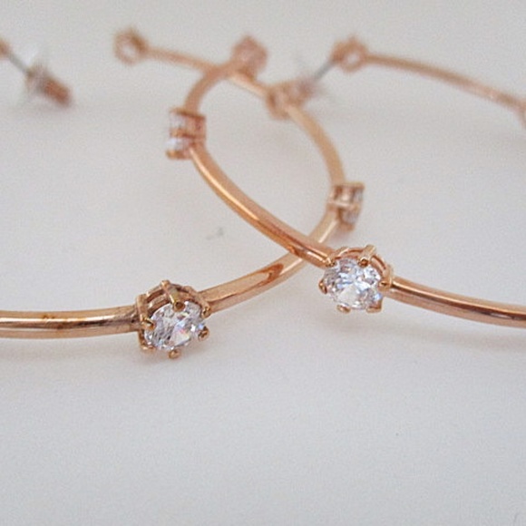 SWAROVSKI Constella Hoop Earrings  Rose-Gold Tone - Picture 6 of 7